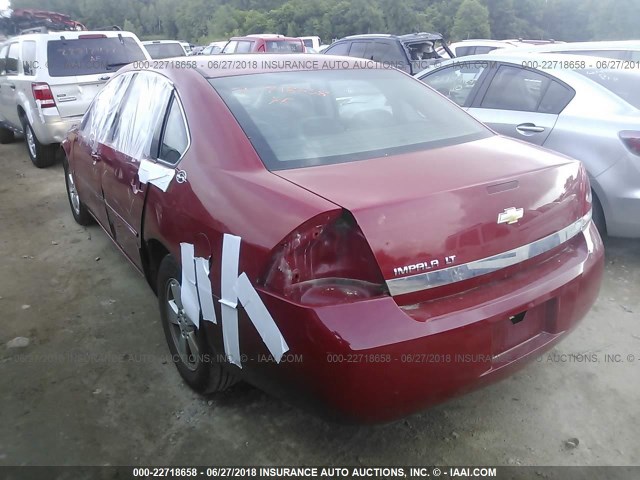 2G1WT58N489134180 - 2008 CHEVROLET IMPALA LT RED photo 3