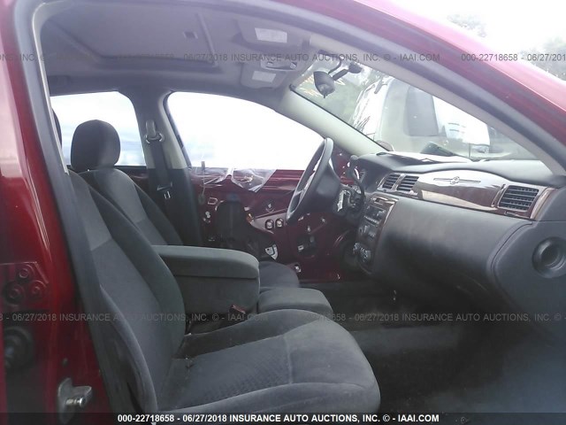 2G1WT58N489134180 - 2008 CHEVROLET IMPALA LT RED photo 5