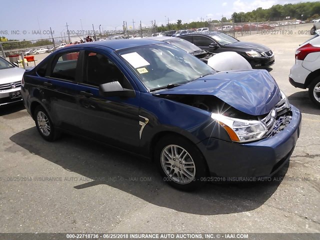 1FAHP35N78W161223 - 2008 FORD FOCUS SE/SEL/SES BLUE photo 1