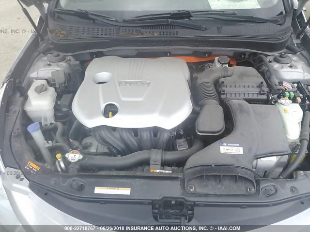 KMHEC4A45DA076590 - 2013 HYUNDAI SONATA HYBRID SILVER photo 10