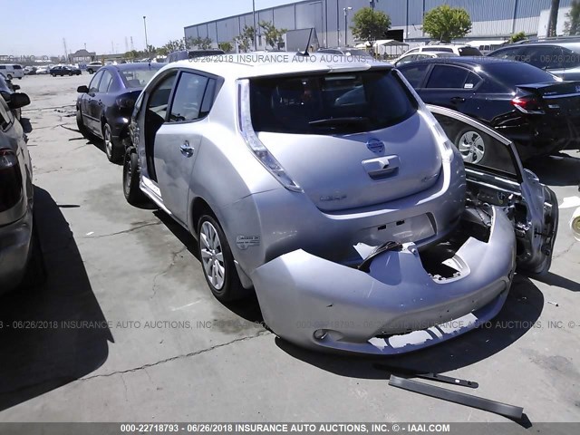 1N4BZ0CP4GC314126 - 2016 NISSAN LEAF SV/SL SILVER photo 3