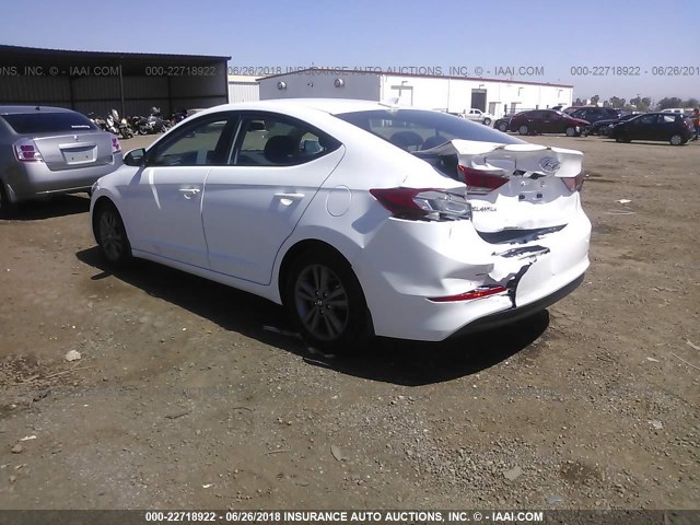 5NPD84LF4JH269883 - 2018 HYUNDAI ELANTRA SEL/VALUE/LIMITED WHITE photo 3