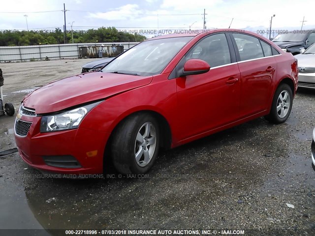 1G1PC5SB4E7270177 - 2014 CHEVROLET CRUZE LT RED photo 2