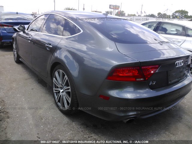 WAU2GAFC3DN064891 - 2013 AUDI A7 PRESTIGE GRAY photo 3