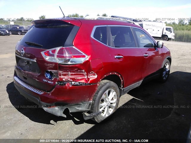 5N1AT2MV9FC802871 - 2015 NISSAN ROGUE S/SL/SV RED photo 4