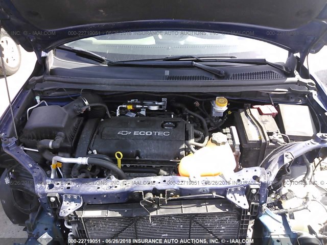 1G1JA5SGXD4169975 - 2013 CHEVROLET SONIC LS BLUE photo 10