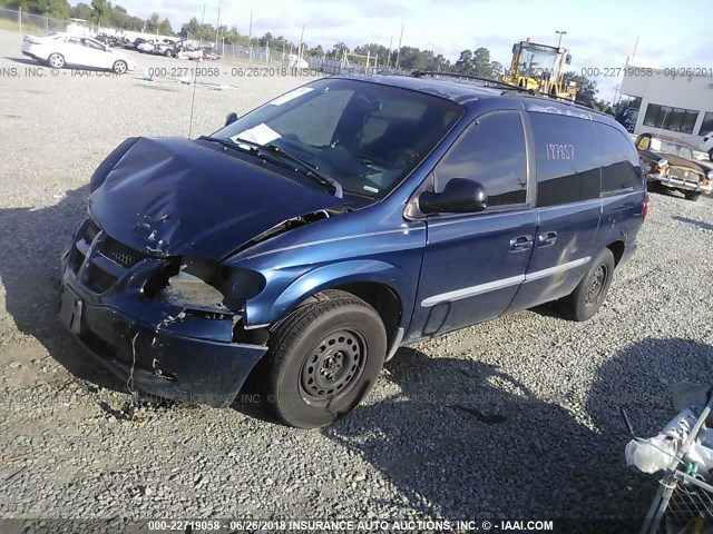 2B4GP443X2R585245 - 2002 DODGE GRAND CARAVAN SPORT BLUE photo 2