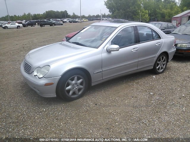 WDBRF40J53A516647 - 2003 MERCEDES-BENZ C 230K SPORT SEDAN SILVER photo 2