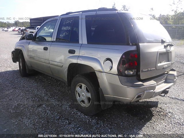 1GNDT13S322220114 - 2002 CHEVROLET TRAILBLAZER  TAN photo 3