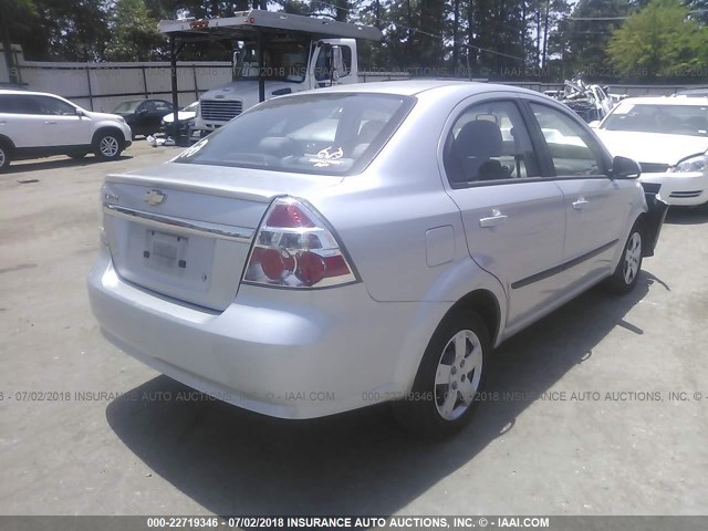 KL1TD5DE1BB183668 - 2011 CHEVROLET AVEO LS/LT SILVER photo 4