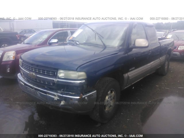 1GCEK19V4XE216449 - 1999 CHEVROLET SILVERADO K1500 BLUE photo 2