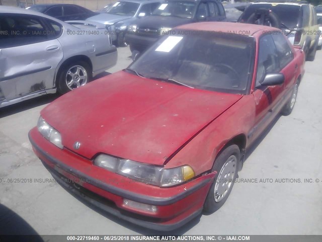 JH4DB154XMS007205 - 1991 ACURA INTEGRA RS RED photo 2