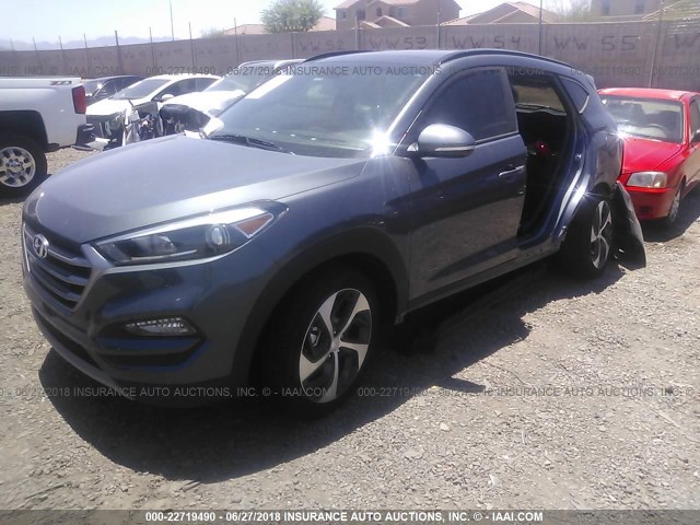 KM8J33A28JU624292 - 2018 HYUNDAI TUCSON LIMITED/SPORT AND ECO/SE GRAY photo 2