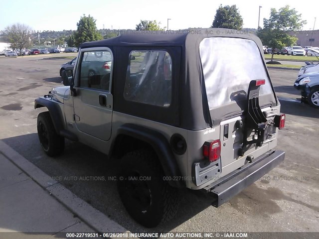 1J4FA29P81P363359 - 2001 JEEP WRANGLER / TJ SE GRAY photo 3