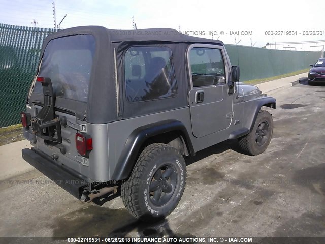 1J4FA29P81P363359 - 2001 JEEP WRANGLER / TJ SE GRAY photo 4