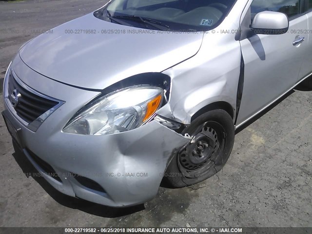 3N1CN7AP7CL884628 - 2012 NISSAN VERSA S/SV/SL SILVER photo 6