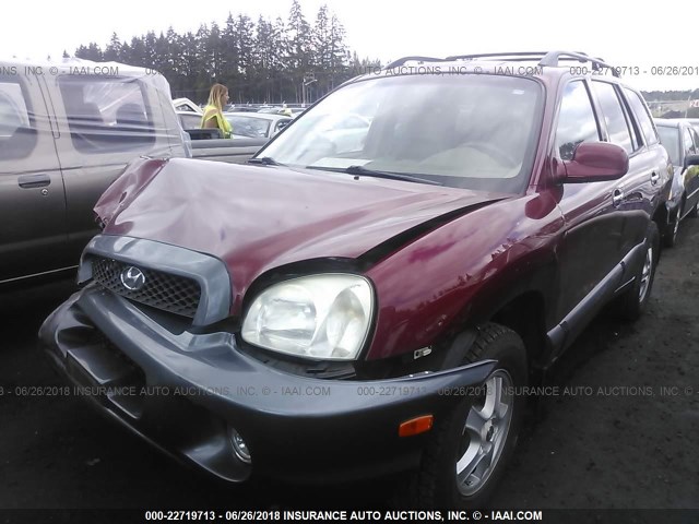 KM8SC73E64U724303 - 2004 HYUNDAI SANTA FE GLS/LX MAROON photo 2