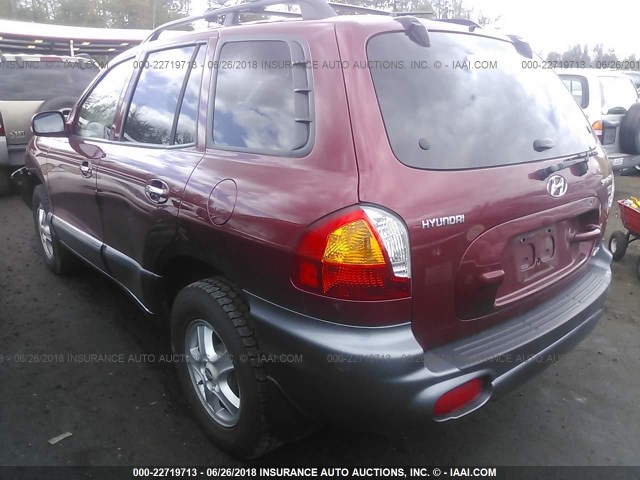 KM8SC73E64U724303 - 2004 HYUNDAI SANTA FE GLS/LX MAROON photo 3