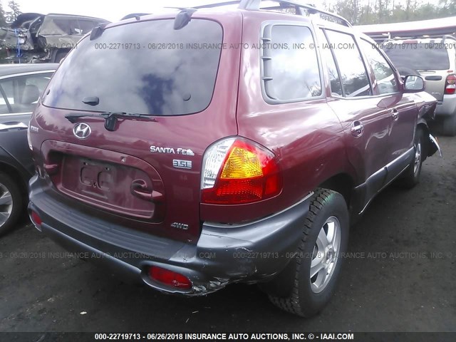 KM8SC73E64U724303 - 2004 HYUNDAI SANTA FE GLS/LX MAROON photo 4