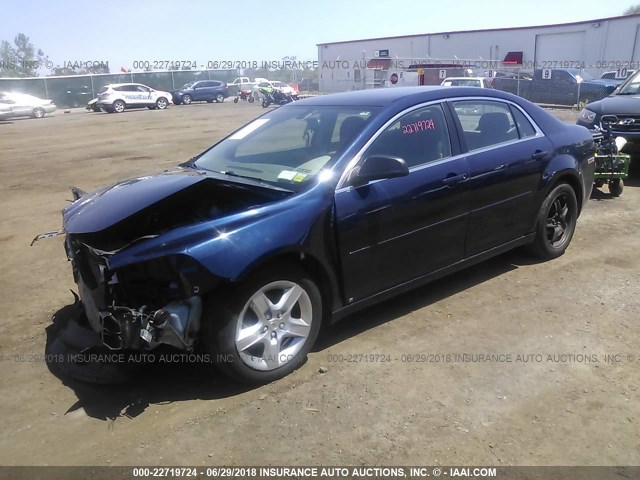 1G1ZB5EB3AF102442 - 2010 CHEVROLET MALIBU LS BLUE photo 2