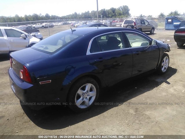 1G1ZB5EB3AF102442 - 2010 CHEVROLET MALIBU LS BLUE photo 4