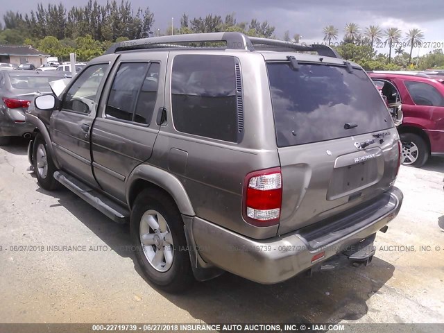 JN8DR09X63W703177 - 2003 NISSAN PATHFINDER LE/SE Champagne photo 3