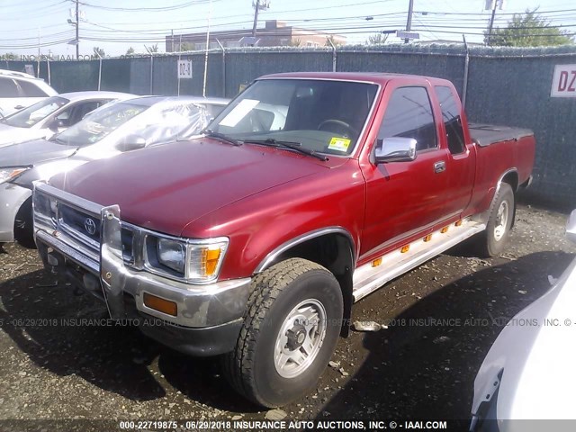 JT4VN13G0P5121257 - 1993 TOYOTA PICKUP 1/2 TON EXTRA LONG WHEELBASE SR5 RED photo 2