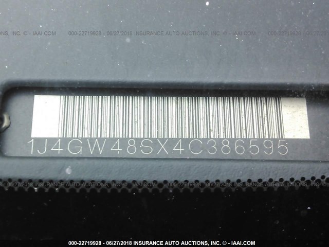 1J4GW48SX4C386595 - 2004 JEEP GRAND CHEROKEE LAREDO/COLUMBIA/FREEDOM 黑色 照片 9