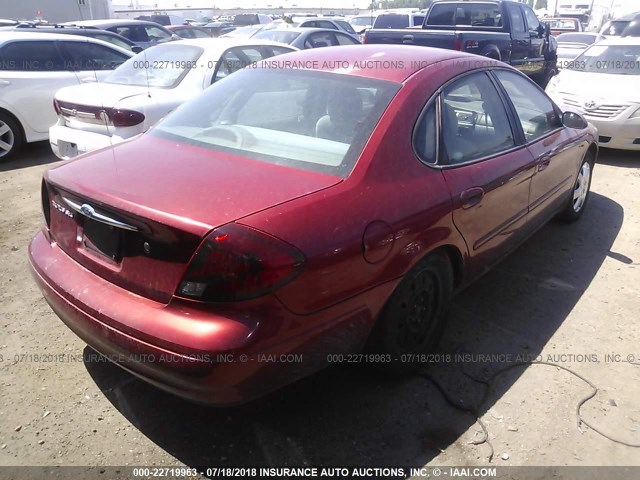 1FAFP55211A284320 - 2001 FORD TAURUS SES RED photo 4