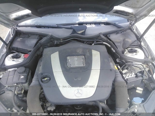 WDBTJ56H48F237084 - 2008 MERCEDES-BENZ CLK 350 SILVER photo 10