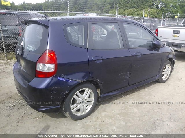 JHMGD38638S047700 - 2008 HONDA FIT SPORT PURPLE photo 4