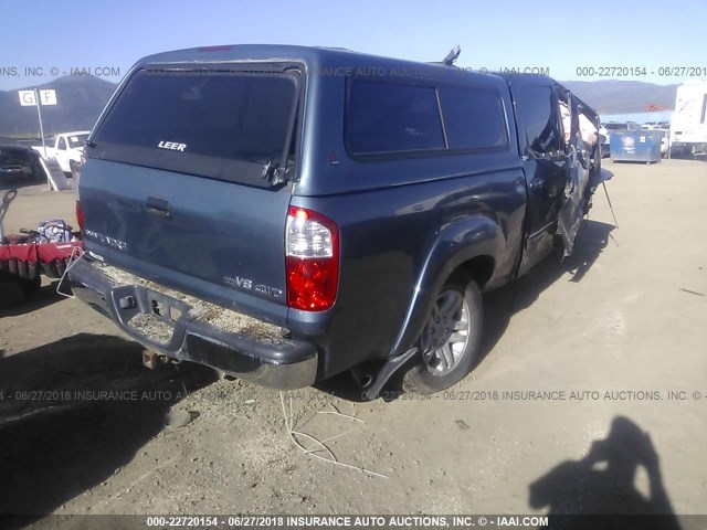 5TBDT44186S542111 - 2006 TOYOTA TUNDRA DOUBLE CAB SR5 BLUE photo 4