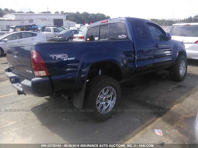 5TEUU42N76Z269644 - 2006 TOYOTA TACOMA ACCESS CAB BLUE photo 4