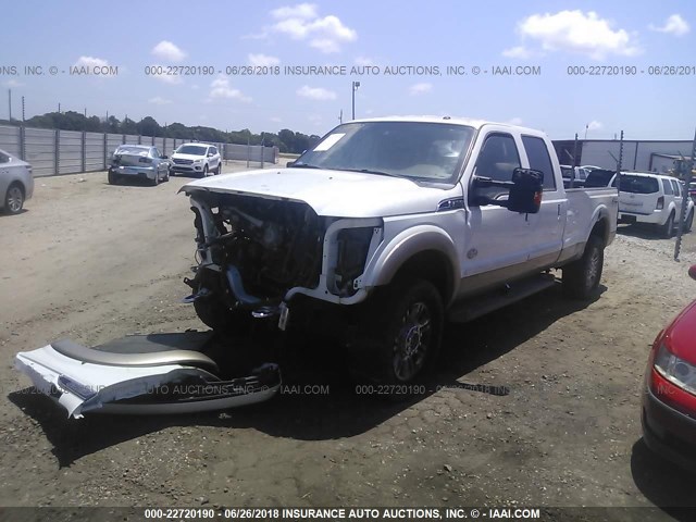 1FT8W3BT3CEB32879 - 2012 FORD F350 SUPER DUTY WHITE photo 2