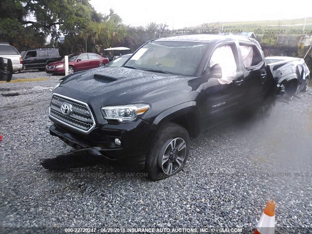 5TFCZ5AN1GX023749 - 2016 TOYOTA TACOMA DOUBLE CAB/SR/SR5/TRD SPO BLACK photo 2
