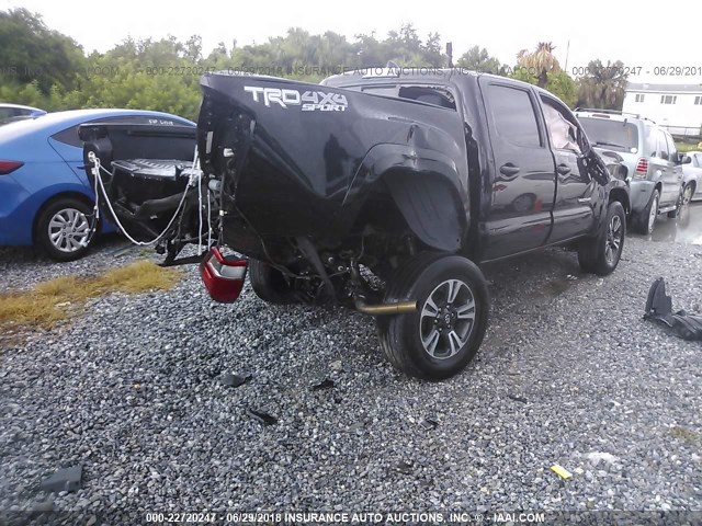 5TFCZ5AN1GX023749 - 2016 TOYOTA TACOMA DOUBLE CAB/SR/SR5/TRD SPO BLACK photo 4