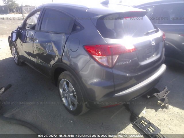 3CZRU5H75HM723193 - 2017 HONDA HR-V EXL GRAY photo 3