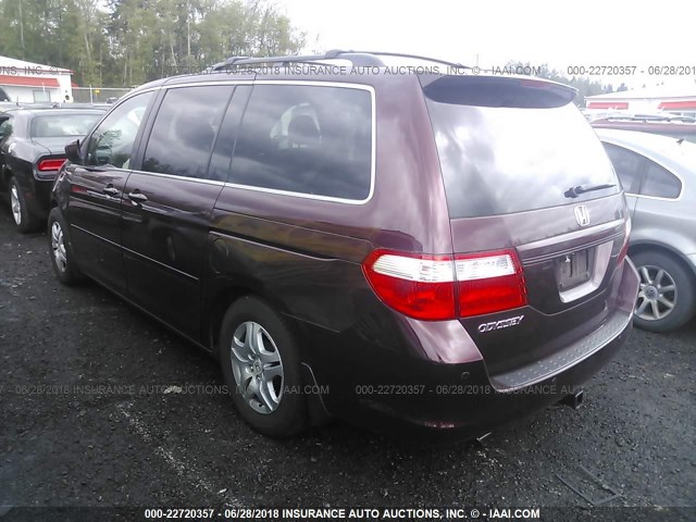 5FNRL38777B441962 - 2007 HONDA ODYSSEY EXL MAROON photo 3