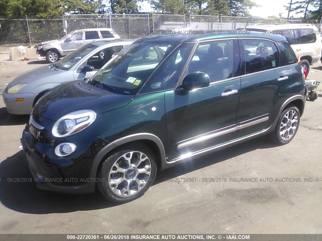 ZFBCFADH1EZ020670 - 2014 FIAT 500L TREKKING GREEN photo 2