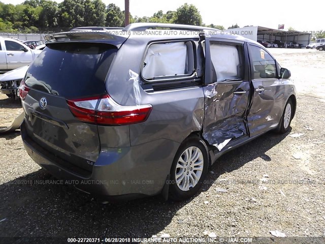 5TDYK3DC0FS637754 - 2015 TOYOTA SIENNA XLE/LIMITED GRAY photo 4