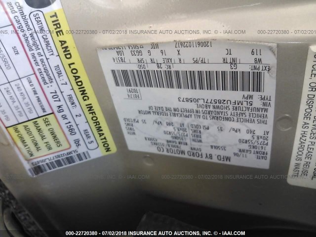 5LMFU28577LJ05873 - 2007 LINCOLN NAVIGATOR GOLD photo 9