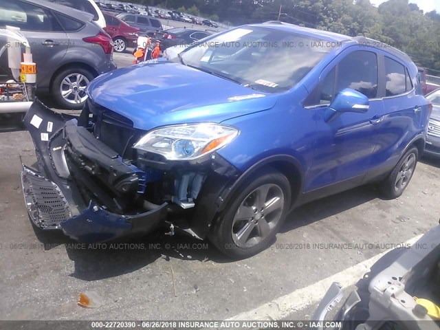 KL4CJBSB1EB516474 - 2014 BUICK ENCORE CONVENIENCE BLUE photo 2