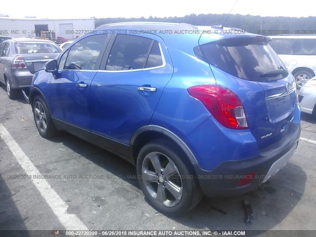 KL4CJBSB1EB516474 - 2014 BUICK ENCORE CONVENIENCE BLUE photo 3