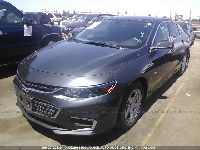 1G1ZB5ST3HF209336 - 2017 CHEVROLET MALIBU LS GRAY photo 2