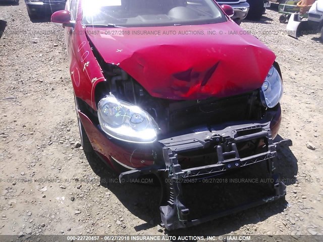 3VWRX7AJ3AM023142 - 2010 VOLKSWAGEN JETTA SE/SEL RED photo 6