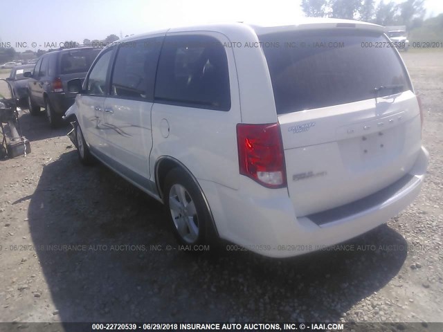 2C4RDGBG0DR712762 - 2013 DODGE GRAND CARAVAN SE WHITE photo 3