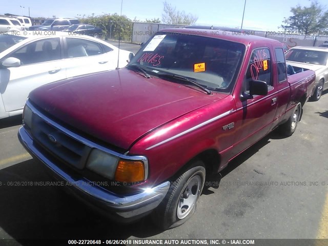 1FTCR14A7TPA60803 - 1996 FORD RANGER SUPER CAB RED photo 2