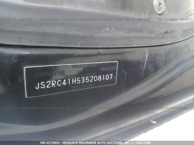 JS2RC41H535208107 - 2003 SUZUKI AERIO SX BLACK photo 9