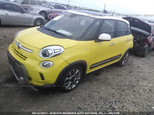 ZFBCFADH5EZ029212 - 2014 FIAT 500L TREKKING YELLOW photo 2