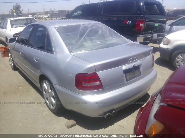 WAUDD68D5YA178876 - 2000 AUDI S4 2.7 QUATTRO GRAY photo 3